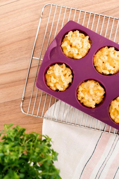 Silikon 6'lı Muffin Pişirme Kalıbı Mor - 5