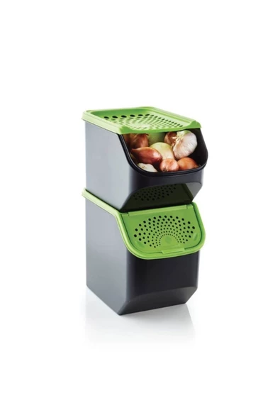 Kiler Midi Yeşil Patates Soğan Saklama Kabı 3 lt - 5