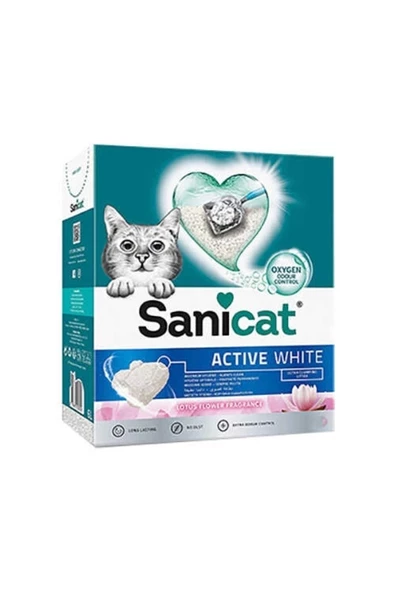 Active White Topaklanan Kedi Kumu Lotus Çiçeği Kokulu 6 Lt