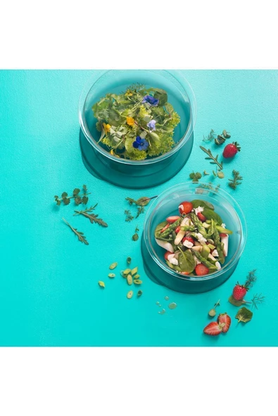 Kristalin Serisi Şeffaf Gövdeli Yemek Sunma Ve Saklama Kabı 3.5 Lt Yeşil - 3