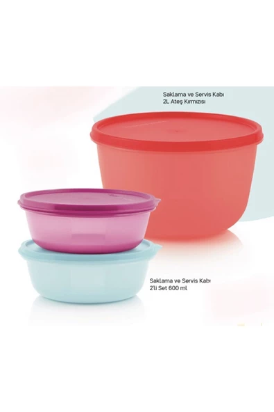 Saklama ve Servis Kabı 3 lü a Set