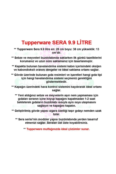 Sera Serisi Sebze Meyve Saklama Kabı 9.9 Lt - 2