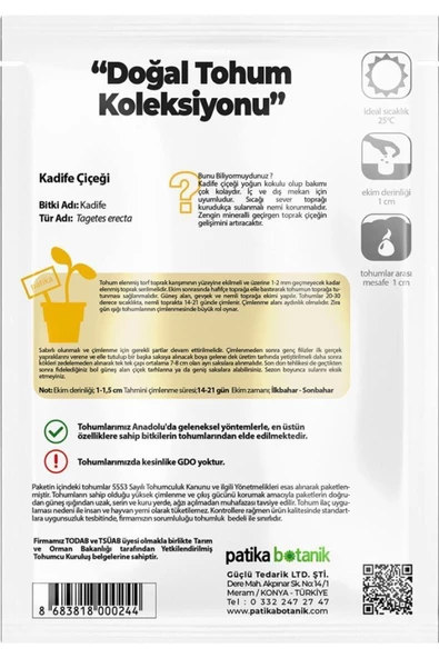 50 Adet Bodur Kadife Çiçek Tohumu (TAGETES L.) - 2