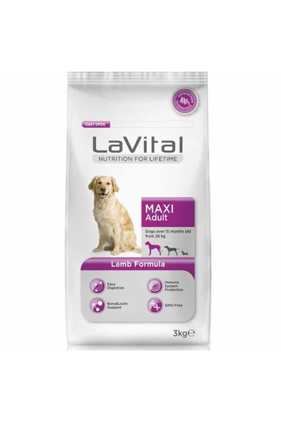 Maxi Adult Kuzu Etli Büyük Irk Yetişkin Köpek Maması 3 Kg - 5