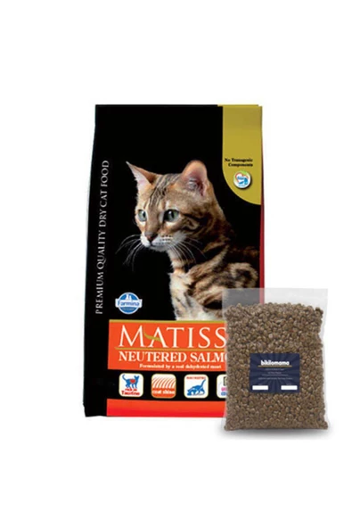 Neutered Somonlu Kısırlaştırılmış Kedi Maması 1 Kg Vakum Paketleme