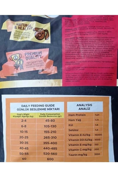 Köpek Maması,Düşük Tahıllı.Premium,%100 Kuzu Yağı,Astaksantin İçeren,Hypoallergenic,15 kg Mama - 2