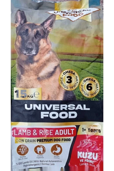 Köpek Maması,Düşük Tahıllı.Premium,%100 Kuzu Yağı,Astaksantin İçeren,Hypoallergenic,15 kg Mama