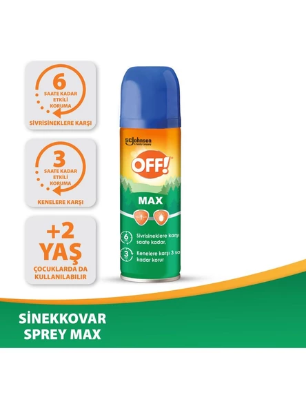 Off Max Sivrisineklere ve Kenelere Karşı Etkili Sprey 100 ml