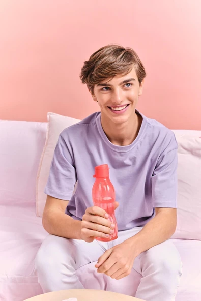 Eco Şişe Suluk Kolay Kapak 500 ml Pembe - Resim 4