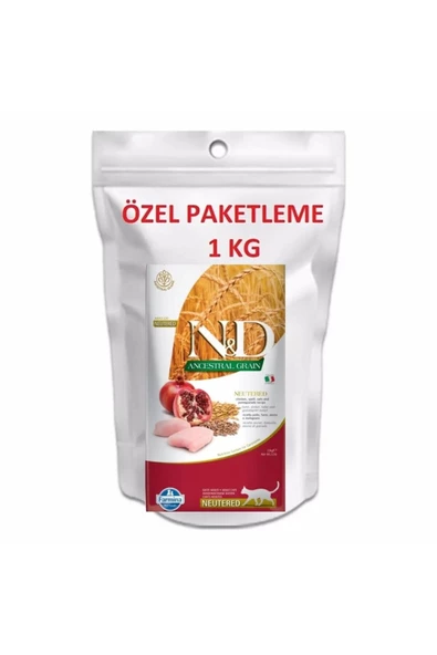 ANCESTRAL GRAIN (DÜŞÜK TAHILLI) KISIRLAŞTIRILMIŞ - TAVUK 1 KG DOYPACK AMBALAJ KEDİ MAMASI ürün görseli 1