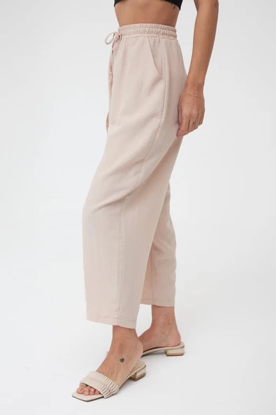 Krem Cepli Ayrobin Şalvar Pantolon - 3