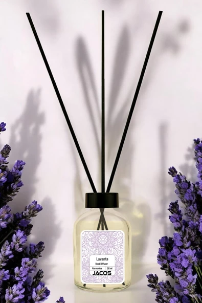 Lavanta Kokulu Bambu Çubuklu Lavanta Çubuklu Oda Kokusu 50ml Reed Diffuser - 2