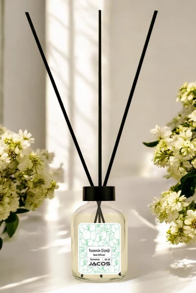 Yasemin Çiçeği Kokulu Bambu Çubuklu Yasemin Kokulu Çubuklu Oda Kokusu 50ml Reed Diffuser - 3