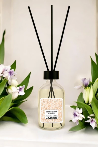 Sandal Egzotik Kokulu Bambu Çubuklu Sandal Egzotik Çubuklu Oda Kokusu 100ml Reed Diffuser