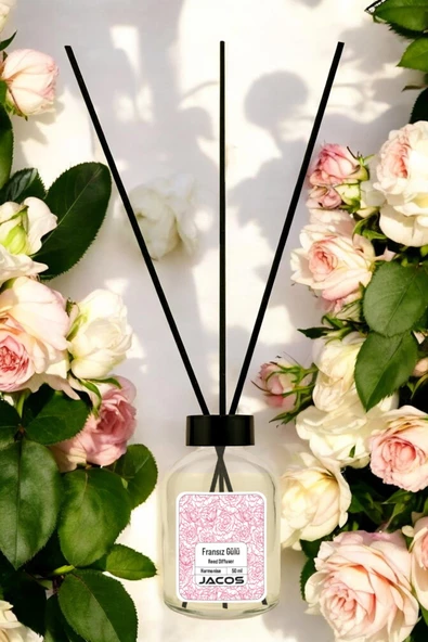 Fransız Gülü Kokulu Bambu Çubuklu Fransız Gülü Kokulu Çubuklu Oda Kokusu 50ml Reed Diffuser