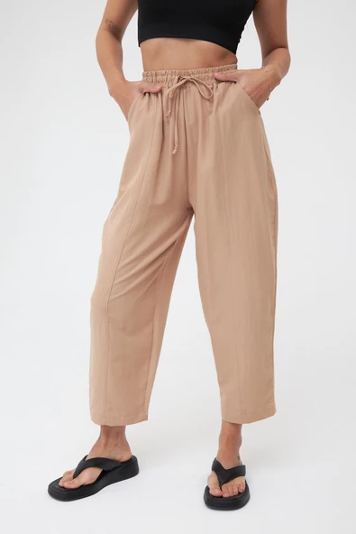 Camel Cepli Ayrobin Şalvar Pantolon