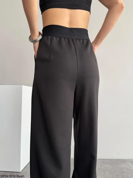 Siyah Beli Yazılı Pantolon - 6