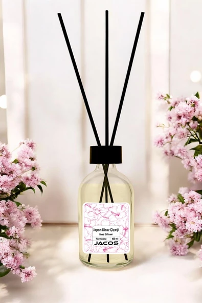 Japon Kiraz Çiçeği Kokulu Bambu Çubuklu Japon Kiraz Çiçeği Kokulu Çubuklu Oda Kokusu 100ml Reed Diffuser - 3