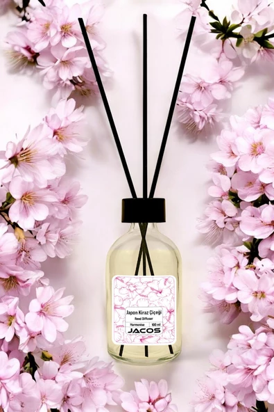 Japon Kiraz Çiçeği Kokulu Bambu Çubuklu Japon Kiraz Çiçeği Kokulu Çubuklu Oda Kokusu 100ml Reed Diffuser
