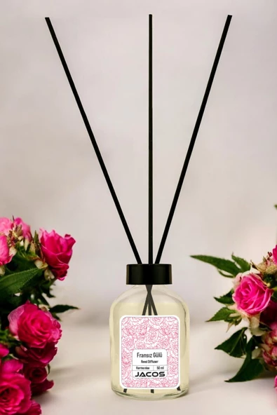 Fransız Gülü Kokulu Bambu Çubuklu Fransız Gülü Kokulu Çubuklu Oda Kokusu 50ml Reed Diffuser - 2