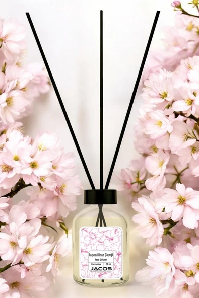 Japon Kiraz Çiçeği Kokulu Bambu Çubuklu Kiraz Çiçeği Kokulu Çubuklu Oda Kokusu 50ml Reed Diffuser - 2