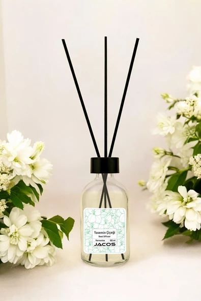 Yasemin Çiçeği Kokulu Bambu Çubuklu Yasemin Kokulu Çubuklu Oda Kokusu 100ml Reed Diffuser - 3