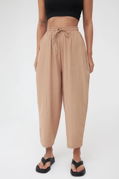 Camel Cepli Ayrobin Şalvar Pantolon - 3