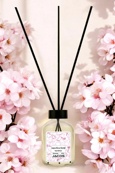 Japon Kiraz Çiçeği Kokulu Bambu Çubuklu Kiraz Çiçeği Kokulu Çubuklu Oda Kokusu 50ml Reed Diffuser