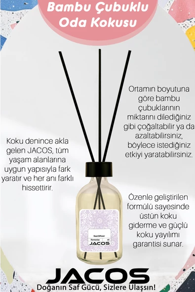 Yasemin Çiçeği Kokulu Bambu Çubuklu Yasemin Kokulu Çubuklu Oda Kokusu 50ml Reed Diffuser - 5