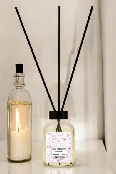 Japon Kiraz Çiçeği Kokulu Bambu Çubuklu Kiraz Çiçeği Kokulu Çubuklu Oda Kokusu 50ml Reed Diffuser - 3