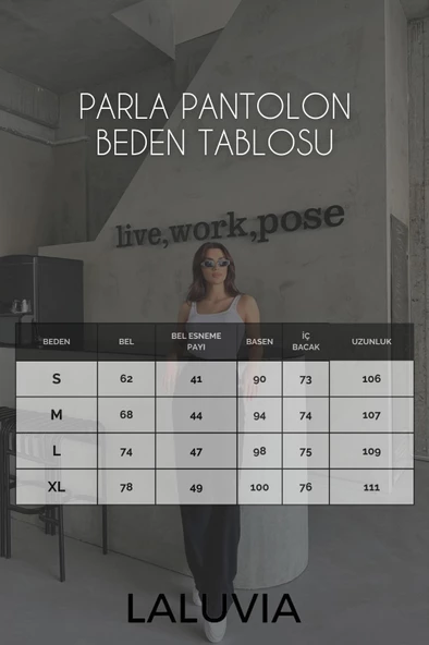 Parla Kadın Likralı Cırt Kapama Antrasit Palazzo Pantolon - Resim 9