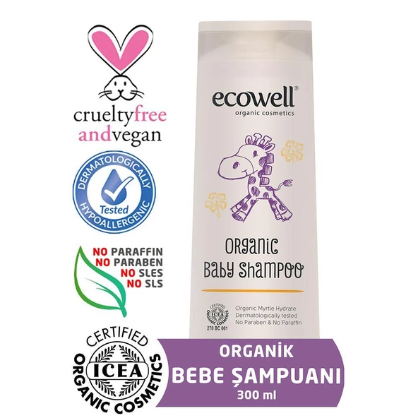 Ecowell Organik Bebek Saç ve Vücut Şampuanı 300ml