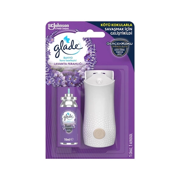 Glade Banyo Hava Tazeleyici Cihaz + Yedek Lavanta Ferahlığı 10 ml