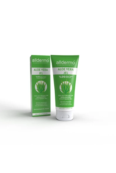 ALLDERMO Aloe Vera & Panthenol Jel 200ml (NEMLENDİRİCİ VÜCUT BAKIM JELİ)