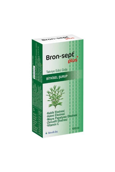 BRON-SEPT Plus Bitkisel Şurup 100ml (Kekik Hatmi Papatyazencefil)