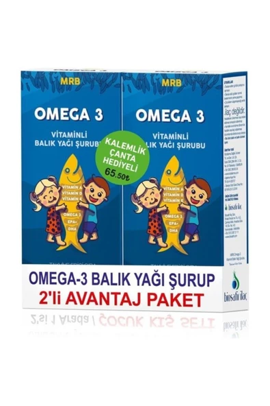 MRB Omega-3 Balık Yağı Şrp 2'li Avantaj Paket (çanta Hd.)