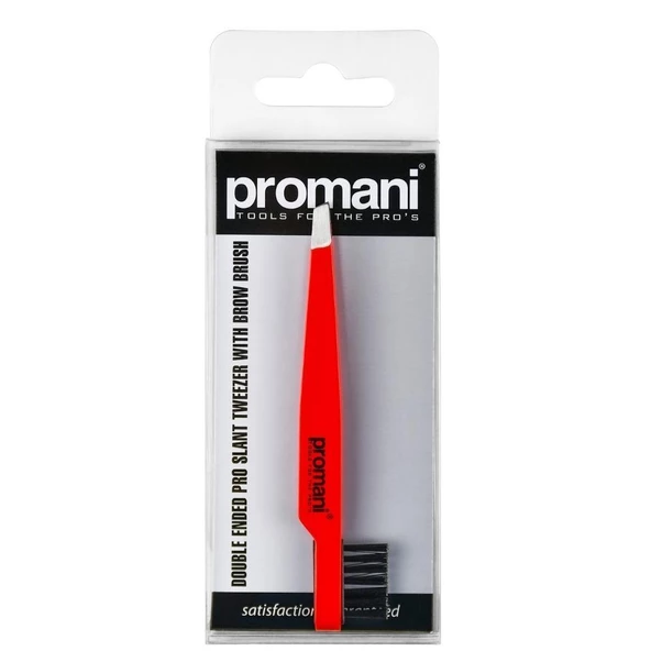 Promani PR-929 Eğik Uçlu Kaş Fırçalı Cımbız