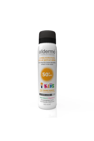 ALLDERMO Spf50+ Kıds Invısıble (şeffaf) Aerosol 150ml Sprey