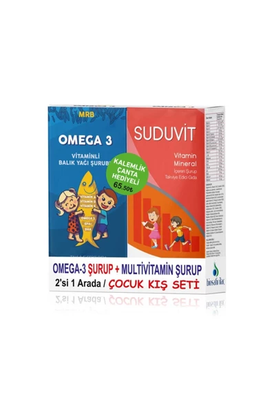 MRB Omega-3 Şurup + Suduvit Multivitamin Şurup 2'si 1 Arada Çocuk Kış Seti (çanta Hd.)