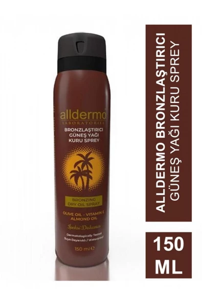 ALLDERMO Bronzlaştırıcı Güneş Yağı Kuru Sprey Dry Oil 150 ml