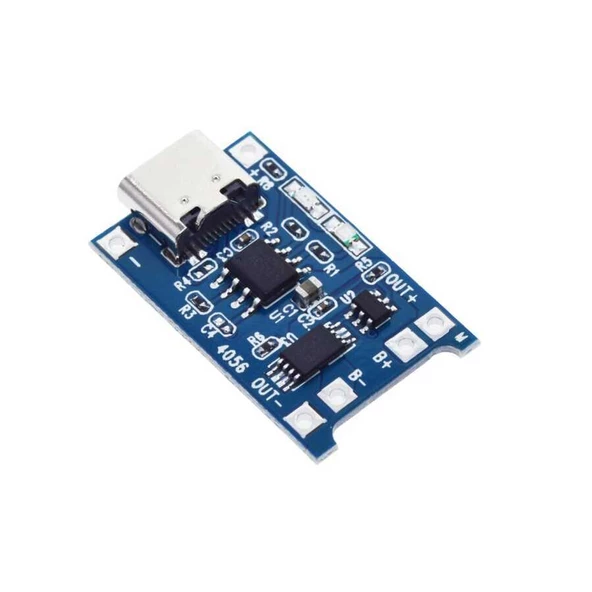 TP4056 Type-C 1S 3.7V LiPo, Li-ion Pil BMS Korumalı Şarj Devresi - 6