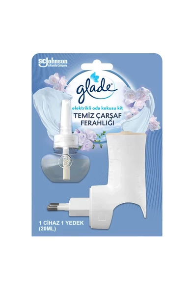 Glade Elektirikli Oda Kokusu Makine + Yedek 20 ml Temiz Çarşaf Ferahlığı