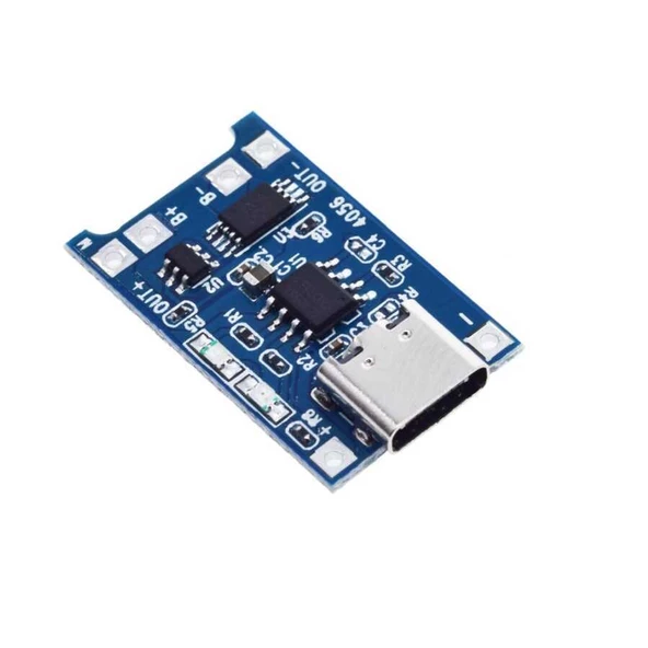 TP4056 Type-C 1S 3.7V LiPo, Li-ion Pil BMS Korumalı Şarj Devresi - 2