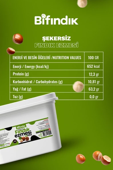 Bi Fındık ŞEKERSİZ FINDIK EZMESİ SÜRÜLEBİLİR DOĞAL KAHVALTILIK SAĞLIKLI %100 FINDIKLI 20KG CAM KAVANOZ - 3