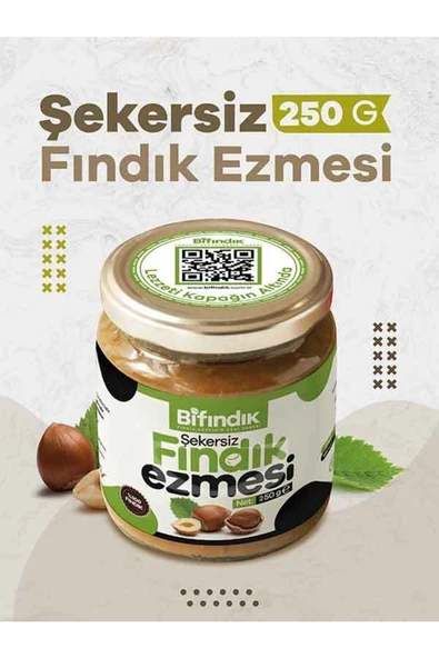 Bi Fındık ŞEKERSİZ FINDIK EZMESİ SÜRÜLEBİLİR DOĞAL KAHVALTILIK SAĞLIKLI %100 FINDIKLI 250GR CAM KAVANOZ - 5