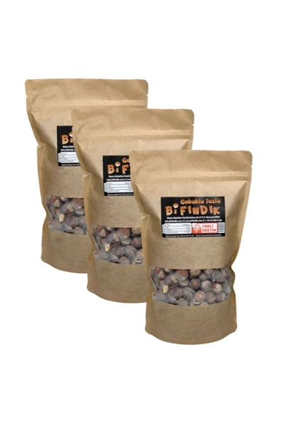 Bi Fındık KAVRUK İRİ TANELİ TUZLU FINDIK KABUĞUNDA KAVRULMUŞ İRİ BOY TUZLU KAVRULMUŞ FINDIK 80G ×3 - 4