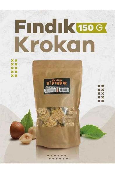 Bi Fındık Fındık Krokan Yeni Mahsul Taze Kavrulmuş Doypack Paket Kıt Kıt Yemelik Atıştırmalık Krokan 150gr