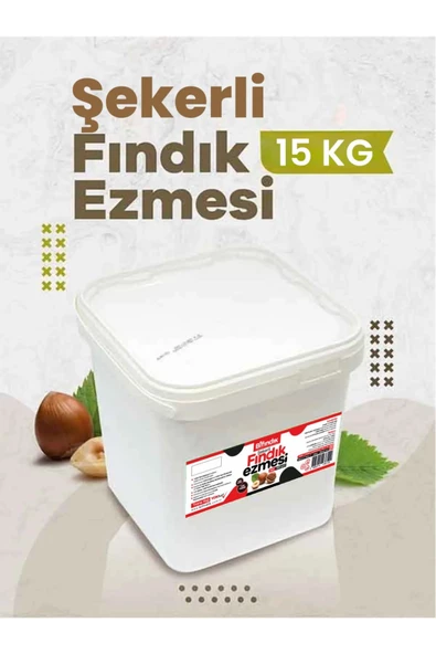 Bi Fındık Doğal Şekerli Fındık Ezmesi Atıştırmalık Kahvaltılık Sürülebilir %80 Fındık %20 Şeker 15 Kg