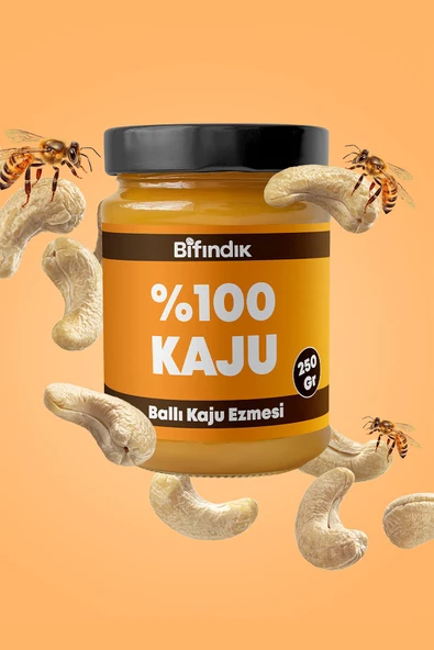Bi Fındık Ballı Kaju Ezmesi Katkısız Taze Çekim Doğal Sürülebilir Kahvaltılık %80 Kaju Ezmesi 250 gram - 2