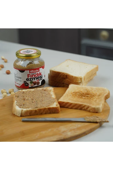 Bi Fındık KAHVALTILIK FINDIK EZMESİ ŞEKERLİ KATKISIZ SÜRÜLEBİLİR DOĞAL%80 FINDIK %20 ŞEKER 350GR - 6